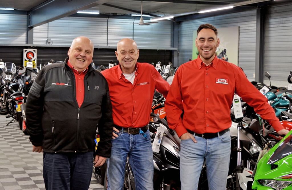 Onze verkopers Jack, Guido en Cees van Motorcentrum Rijen